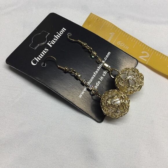 Art Inspired Imitation Pearl Dangle Earrings (H15) - Picture 4 of 5